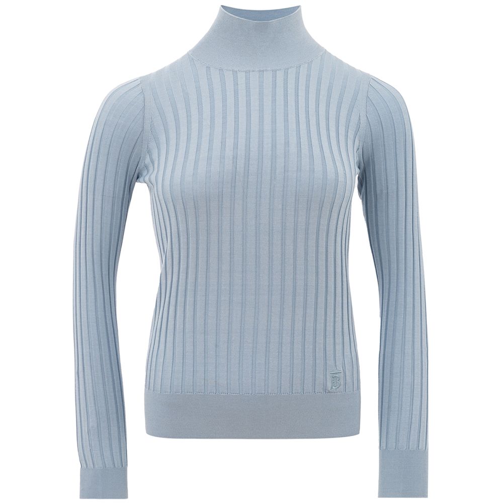 Burberry Elegant Light Blue Silk Sweater