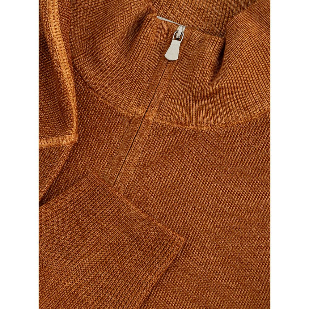 Gran Sasso Elegant Wool Orange Cardigan for Men