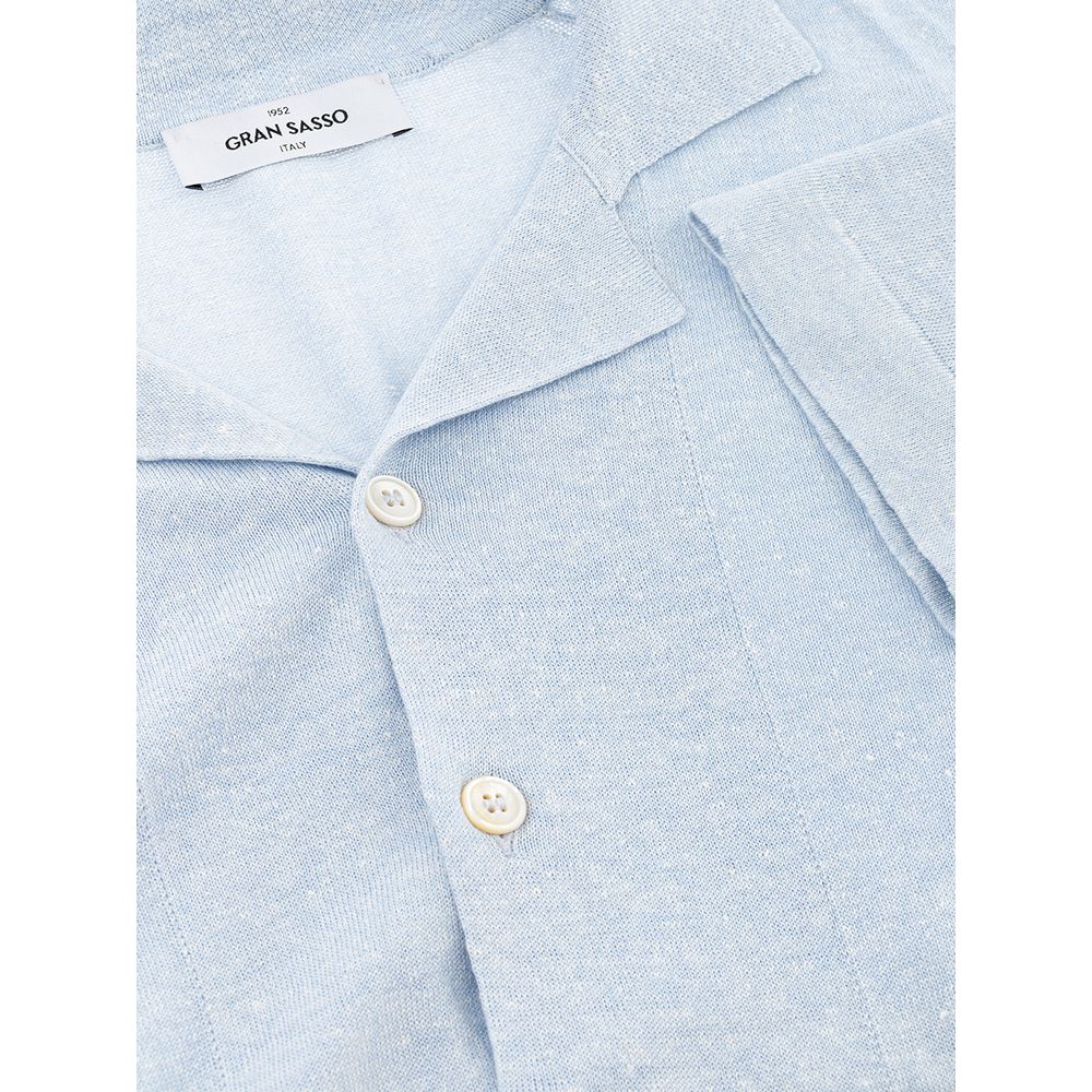 Gran Sasso Italian Elegance in Light Blue - Linen & Cotton Blend