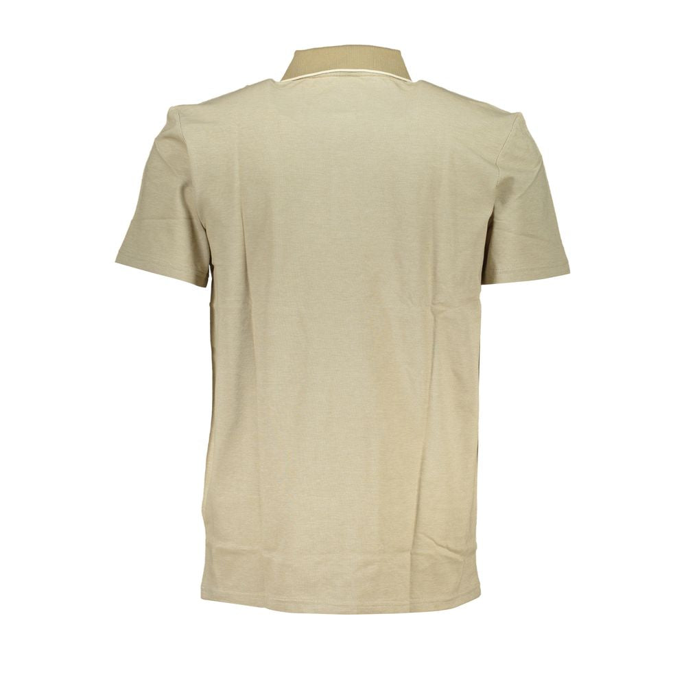 Hugo Boss Elegant Beige Cotton Polo with Contrast Accents