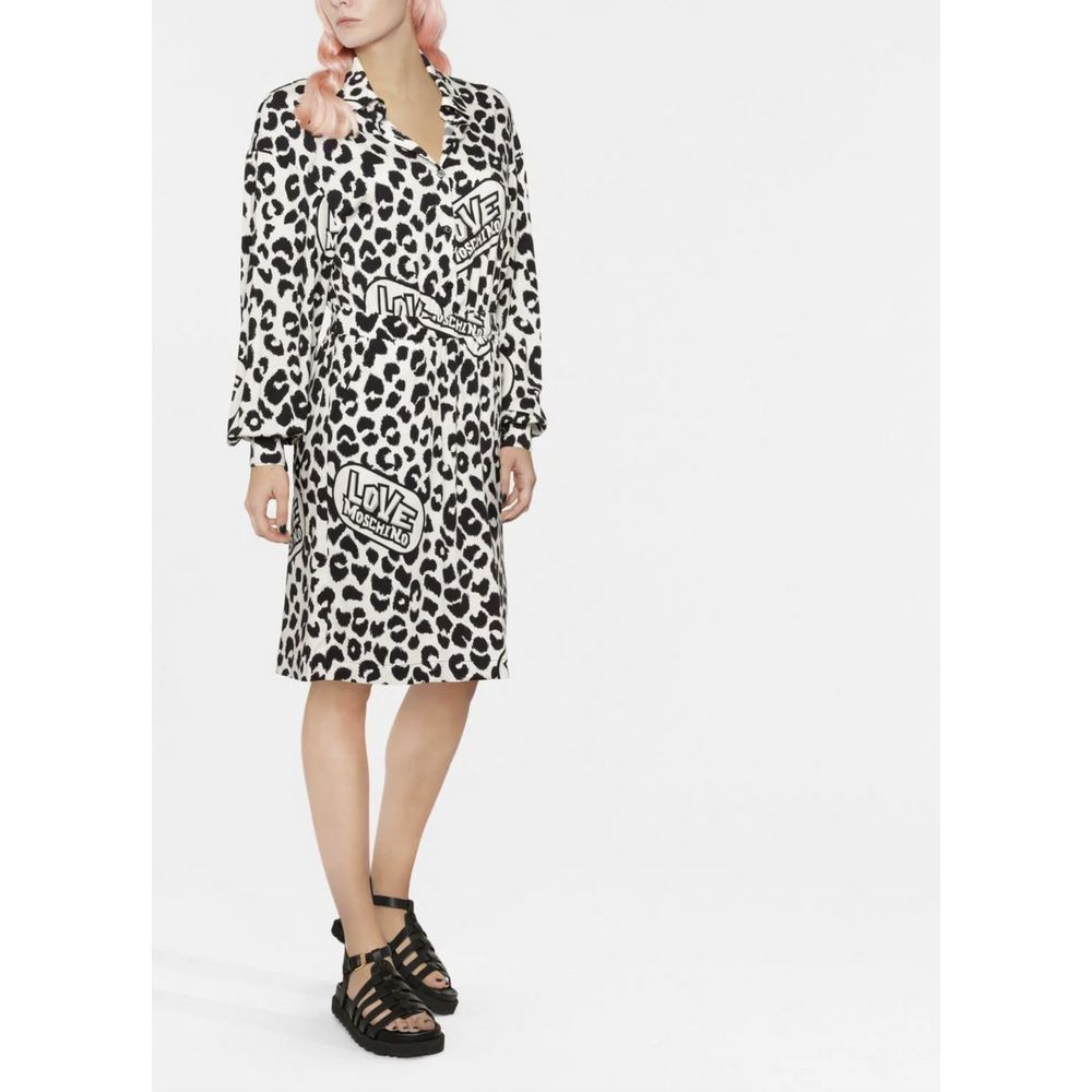 Love Moschino Chic Monochrome Leopard Dress