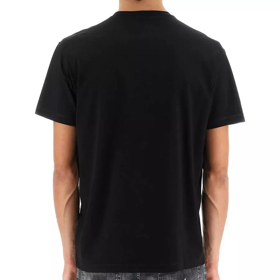 Dsquared² Elegant Black Cotton Tee with Logo Front