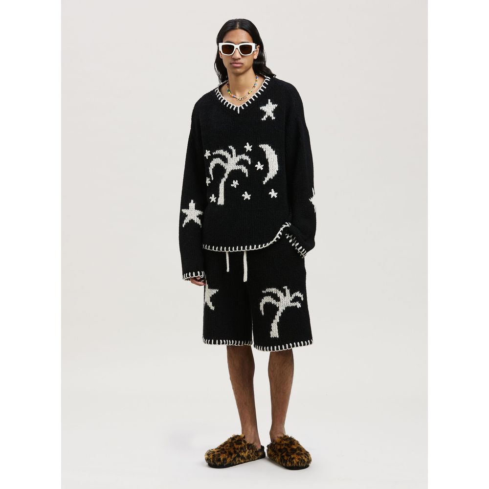 Palm Angels Nightsky Embroidered Wool Sweater