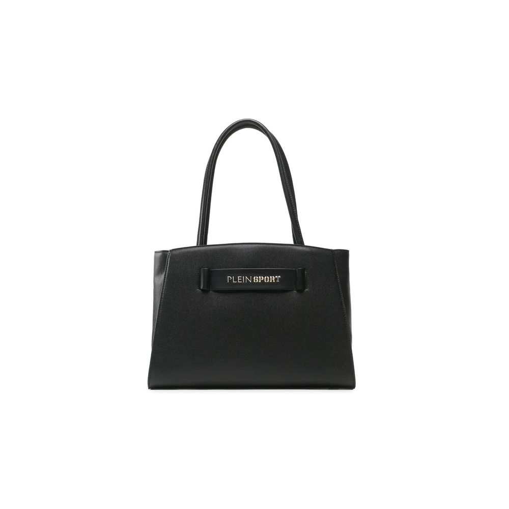 Plein Sport Chic Ebony Tote With Silver Logo Accent