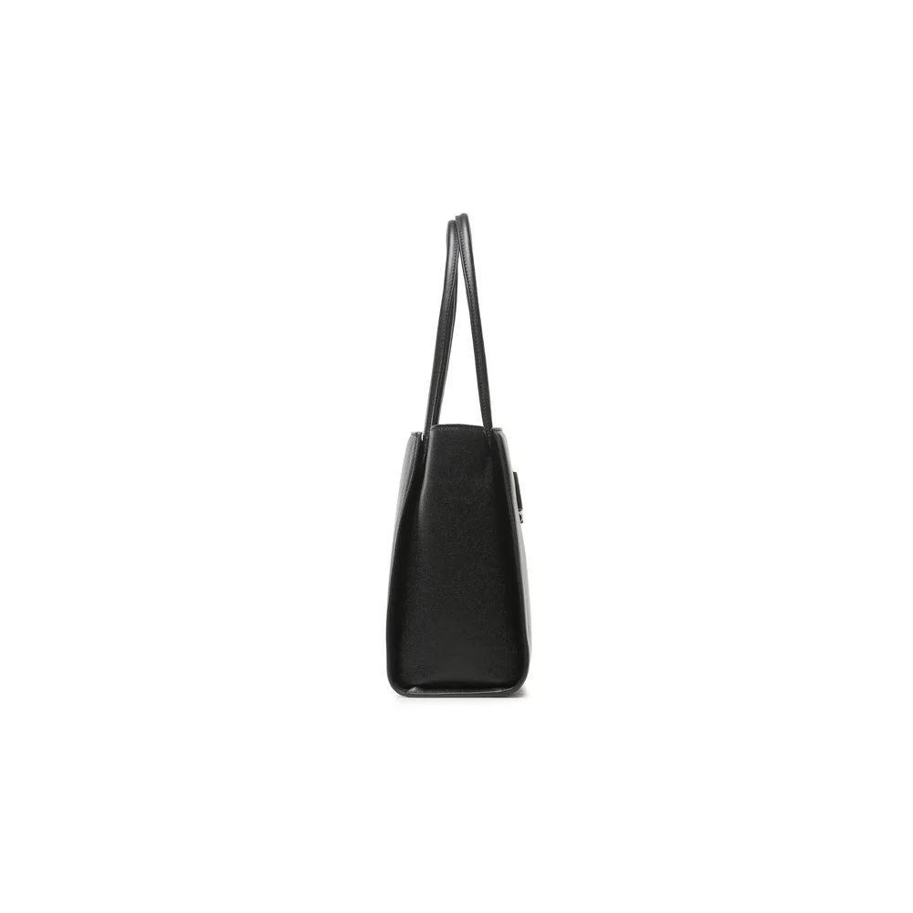 Plein Sport Chic Ebony Tote With Silver Logo Accent