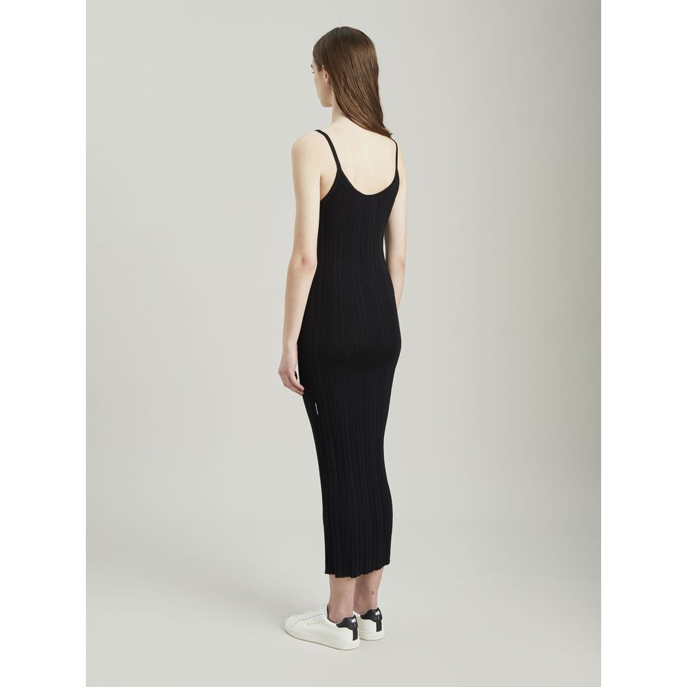 Palm Angels Sleeveless Long Knit Dress With Stripe Detail