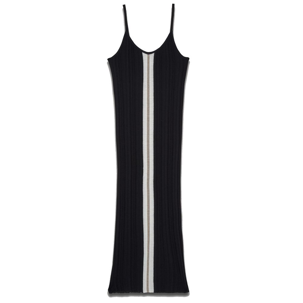 Palm Angels Sleeveless Long Knit Dress With Stripe Detail