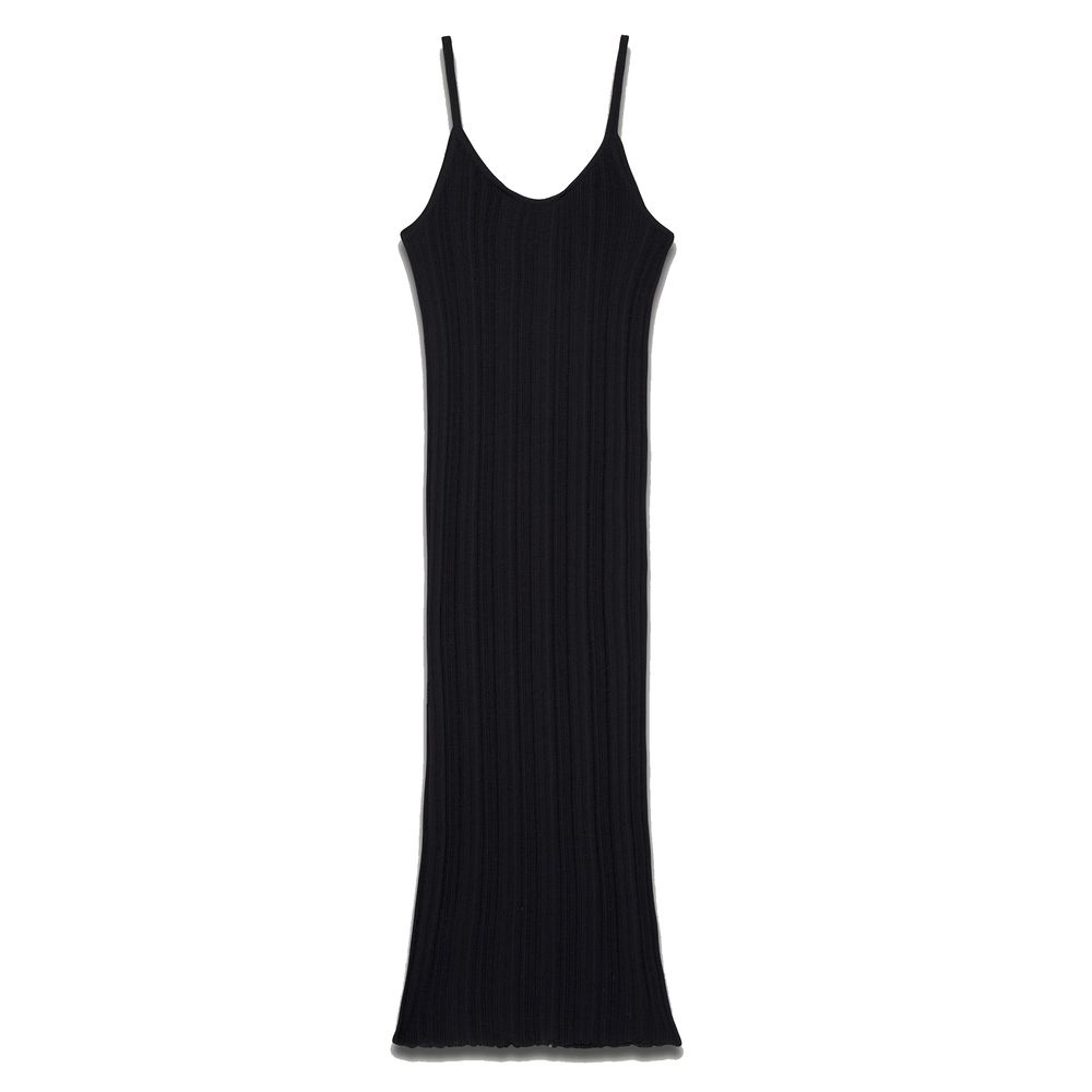 Palm Angels Sleeveless Long Knit Dress With Stripe Detail