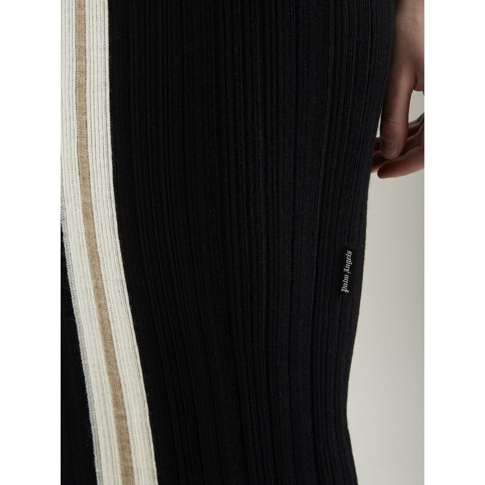 Palm Angels Sleeveless Long Knit Dress With Stripe Detail