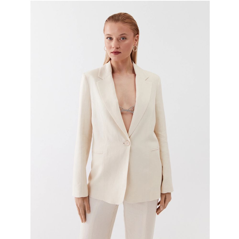 Patrizia Pepe Elegant Linen Blend One-button Jacket