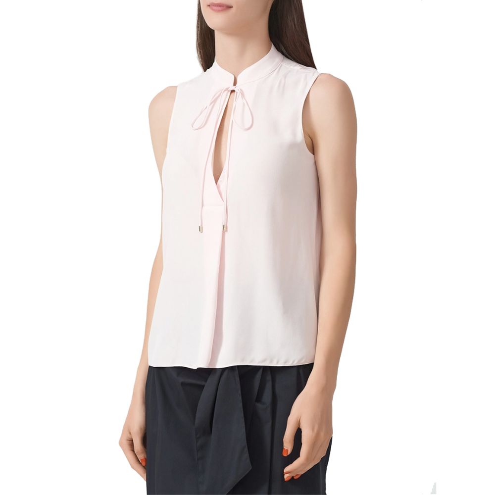 Patrizia Pepe Elegant Sleeveless Viscose Blouse with V-split