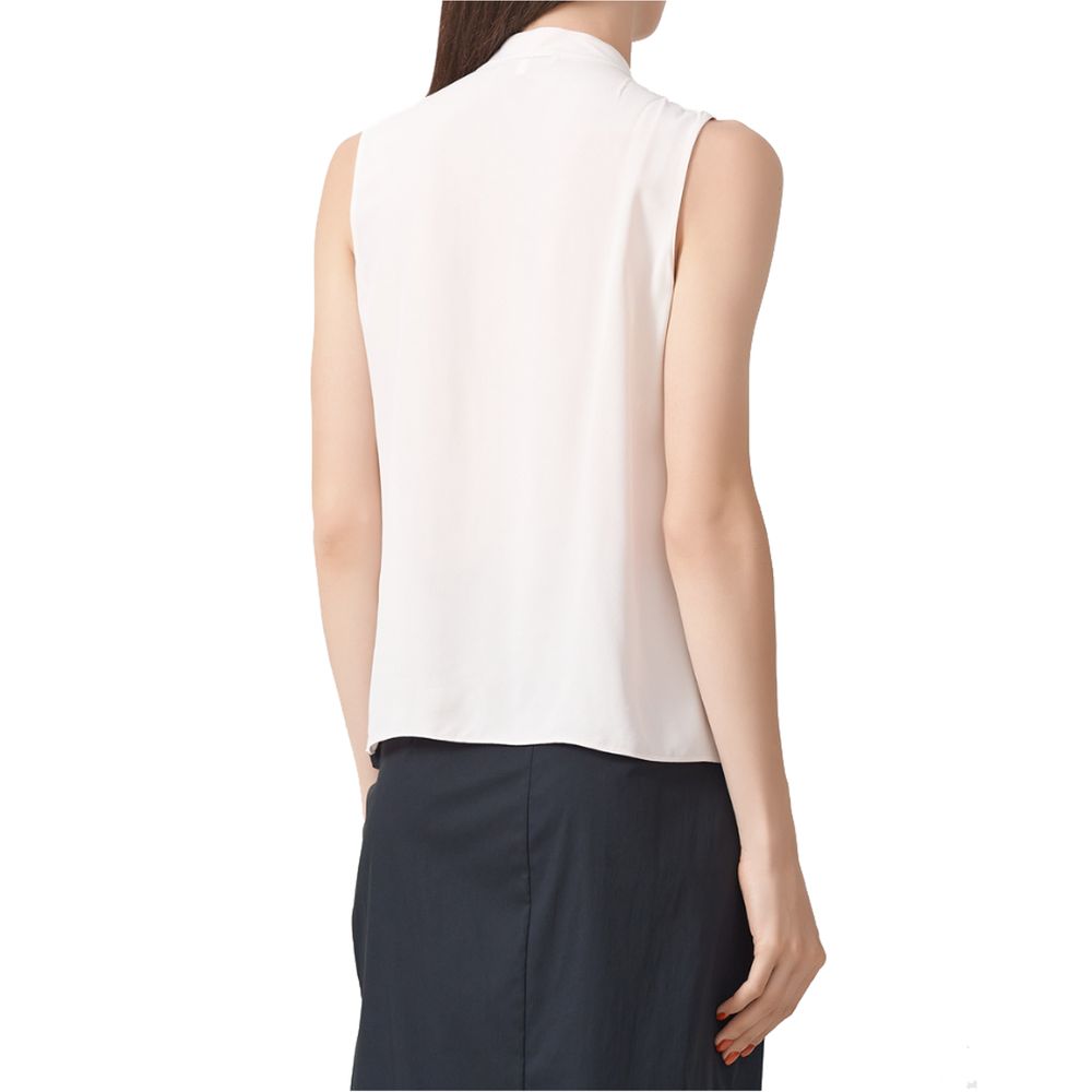 Patrizia Pepe Elegant Sleeveless Viscose Blouse with V-split