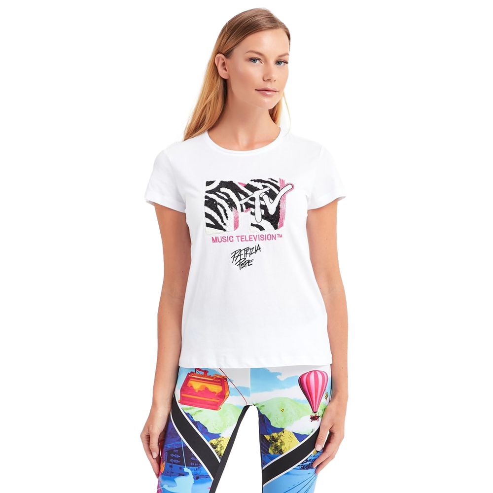 Patrizia Pepe Sequin-Embellished MTV Logo Cotton Tee