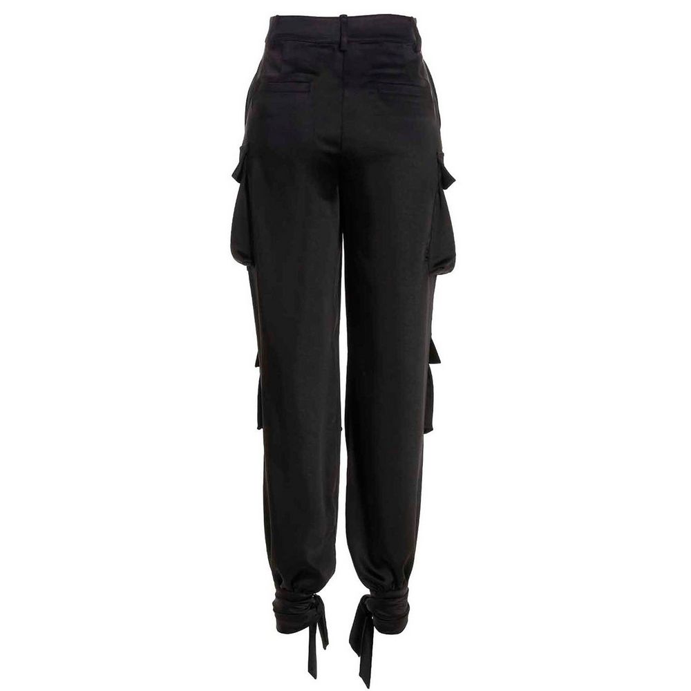 PINKO Chic Bow-Adorned Black Trousers