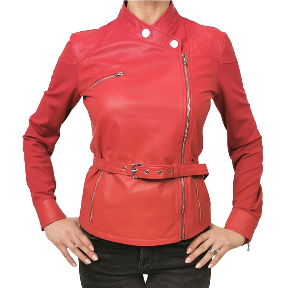 PINKO Pink Leather Di Lambskin Jackets & Coat