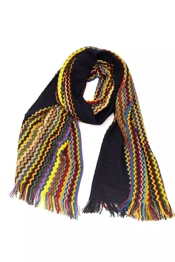 Missoni Elegant Geometric Multicolor Fringed Scarf