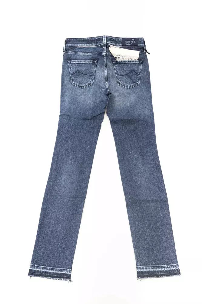 Jacob Cohen Chic Slim-Fit Embroedered Jeans with fringed him