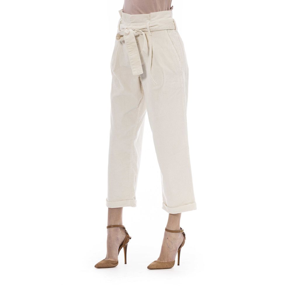 Jacob Cohen Beige Cotton-Blend Trousers with Chic Pockets