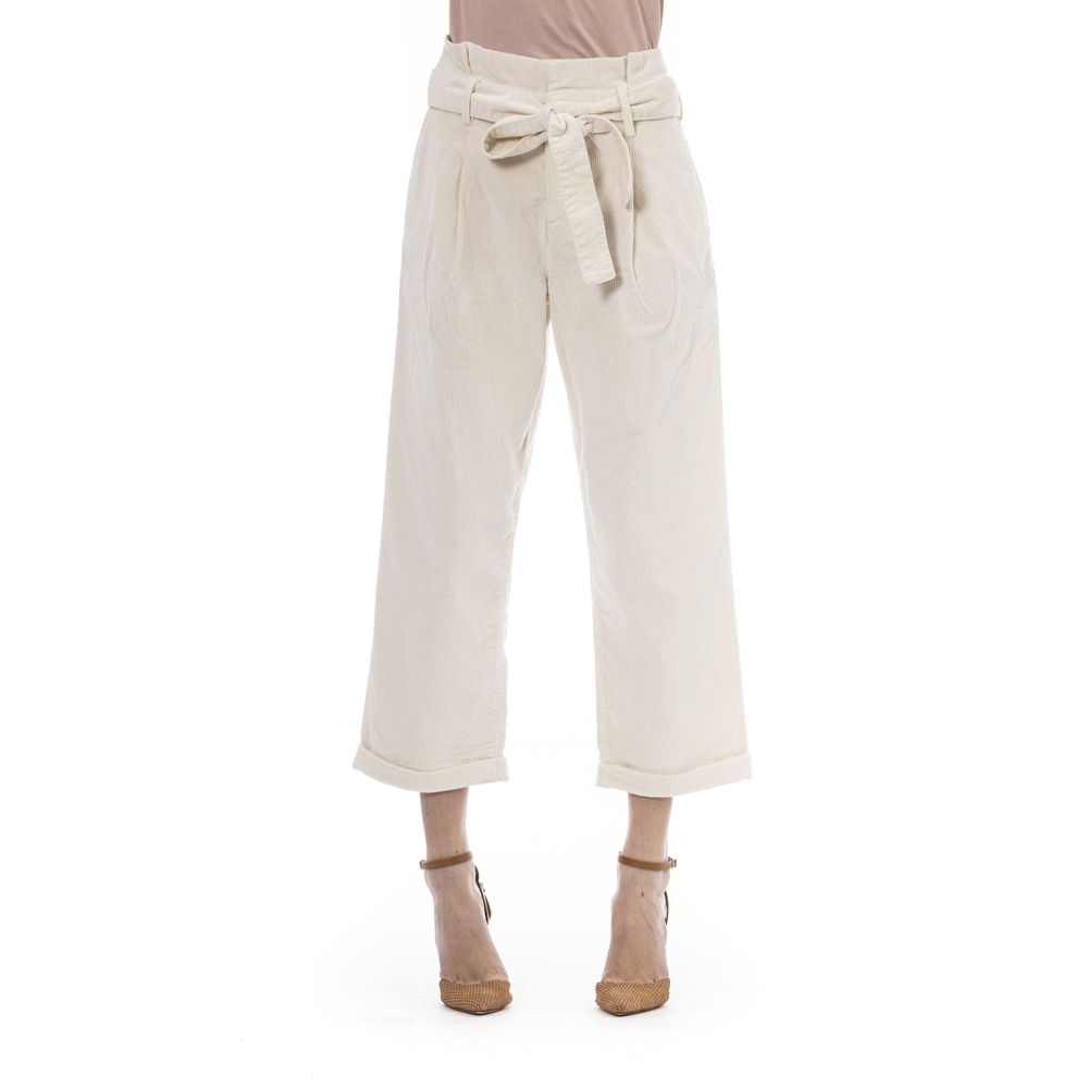 Jacob Cohen Beige Cotton-Blend Trousers with Chic Pockets