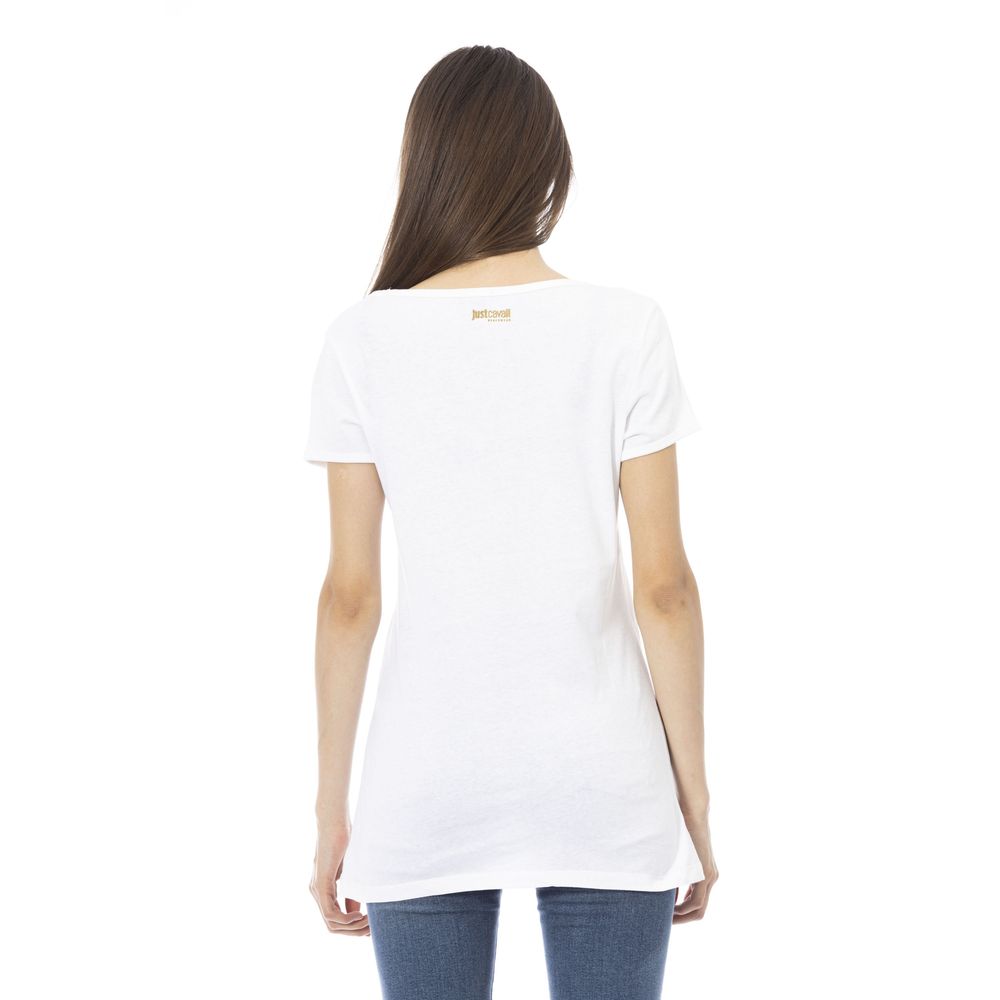 Just Cavalli White Cotton Tops & T-shirt