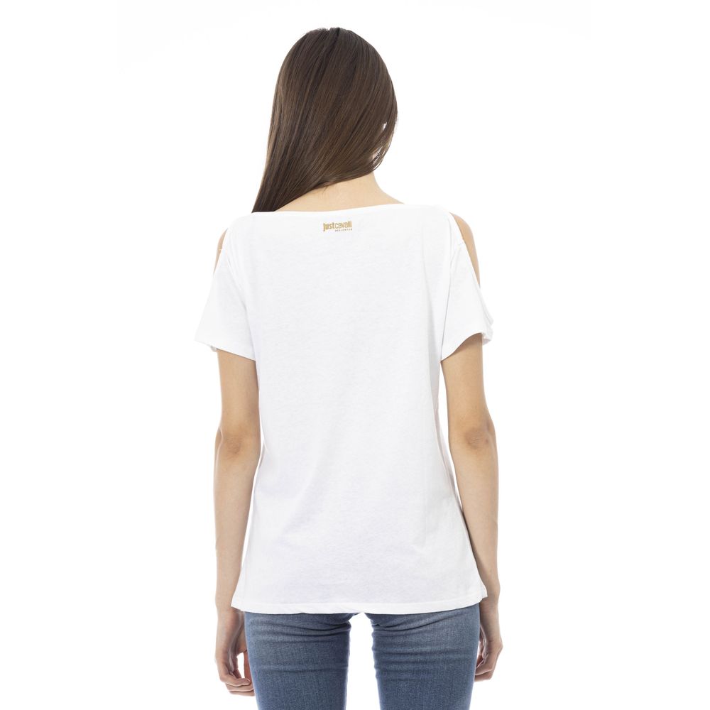 Just Cavalli White Cotton Tops & T-shirt