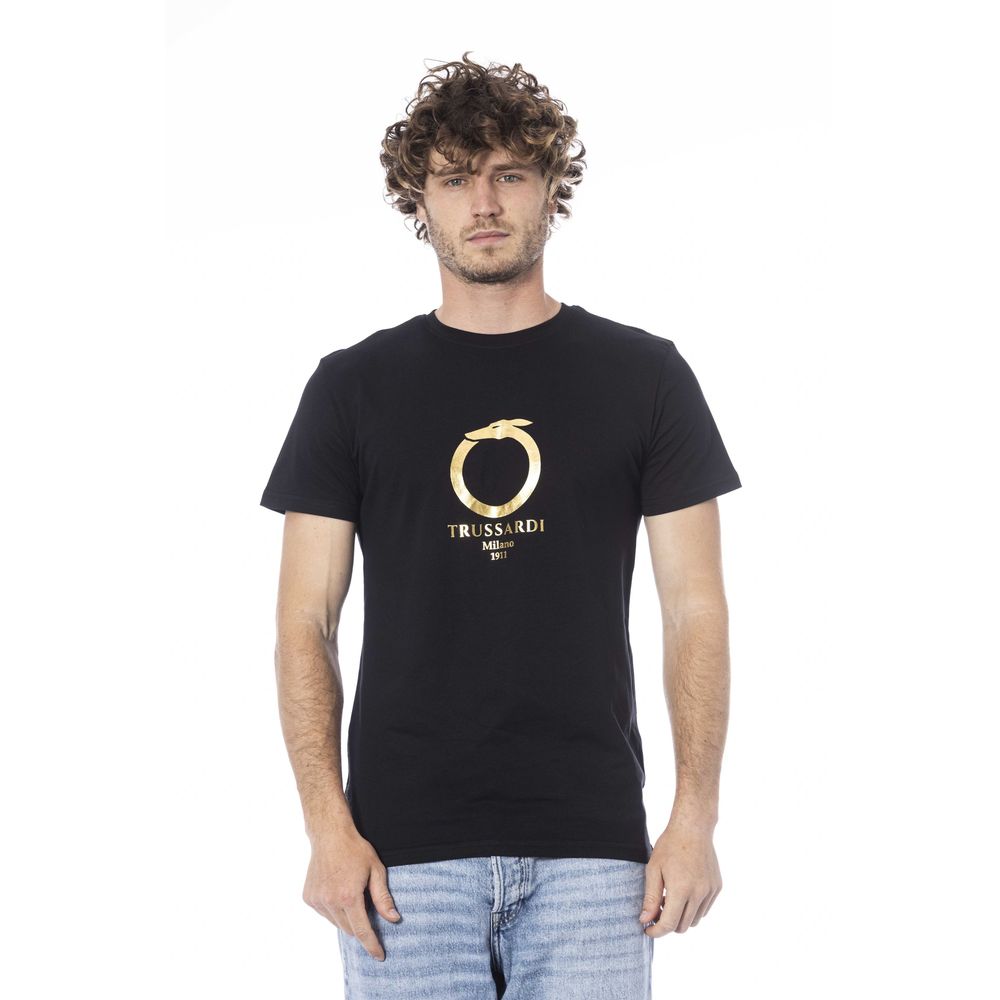 bg-app Black Cotton T-Shirt