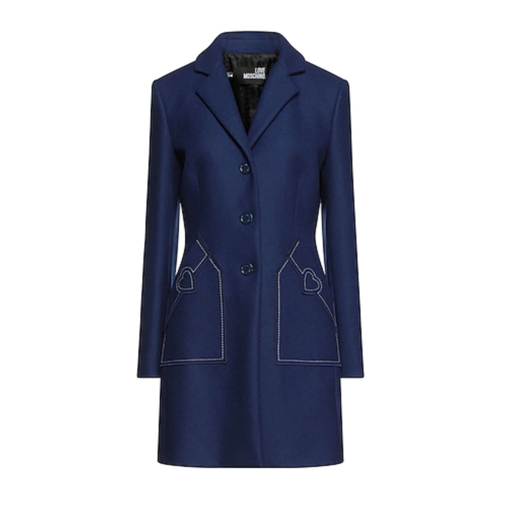 Love Moschino Elegant Embraidered Heart Wool Coat