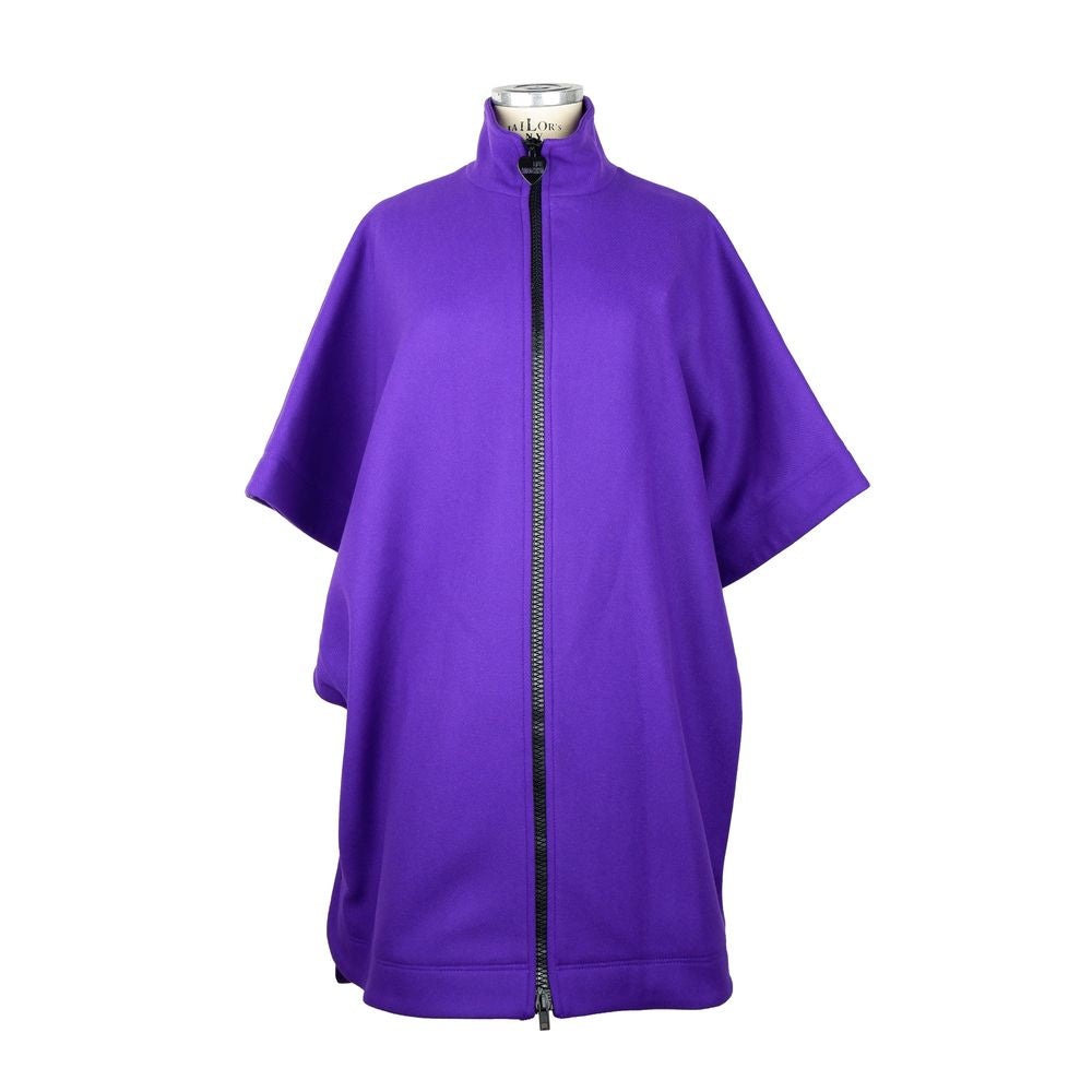 Love Moschino Elegant Purple Wool Blend Cape