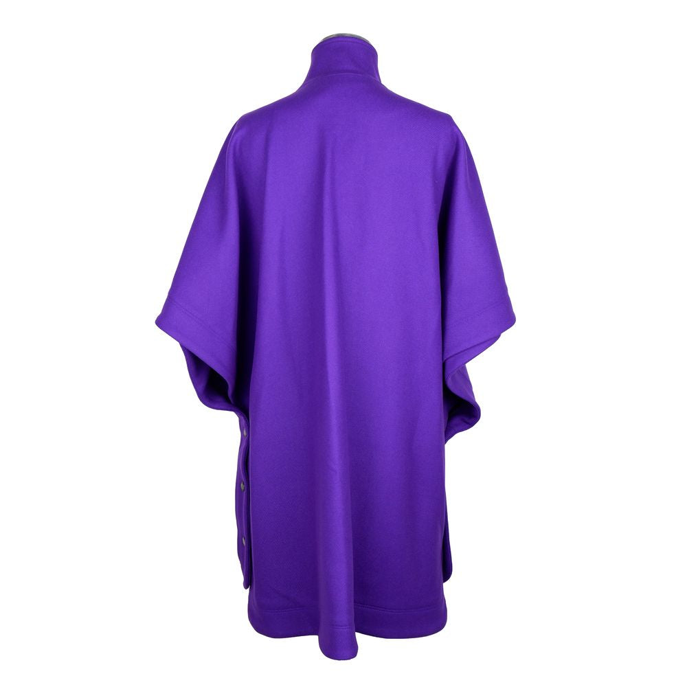 Love Moschino Elegant Purple Wool Blend Cape