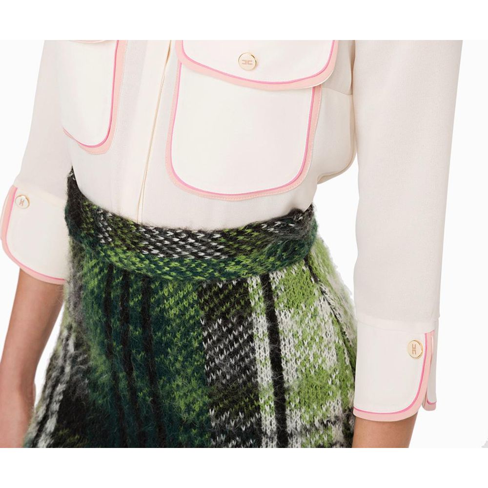 Elisabetta Franchi Chic Tartan Knit Skirt in Lush Green