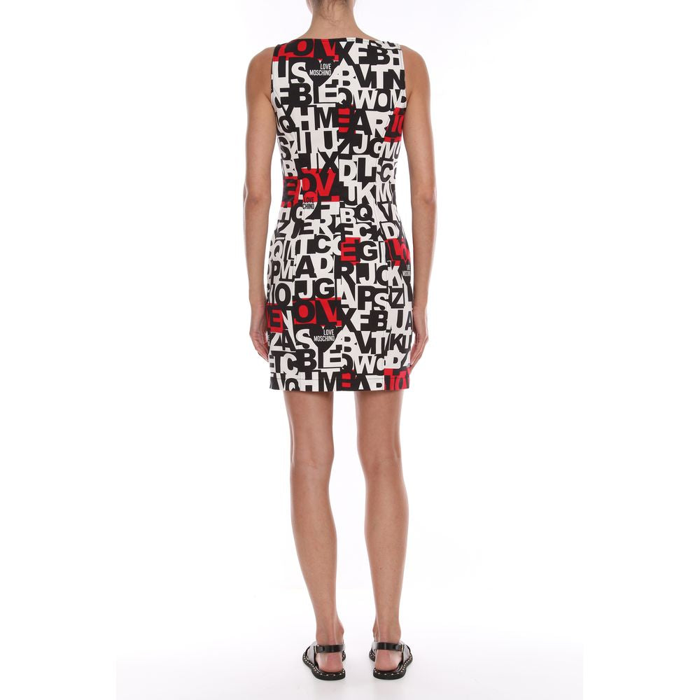 Love Moschino Chic Monochrome Dress with Red Accent