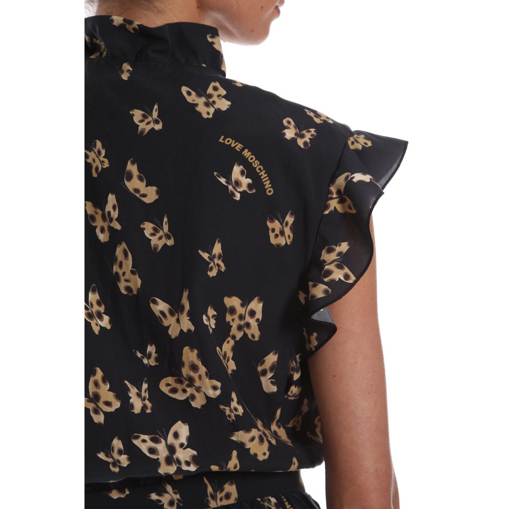 Love Moschino Chic Butterfly Motif Short-Sleeved Dress