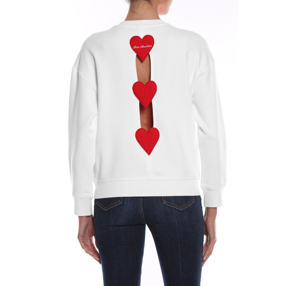 Love Moschino Embroedered Heart Back SLIT COTTON Sweater