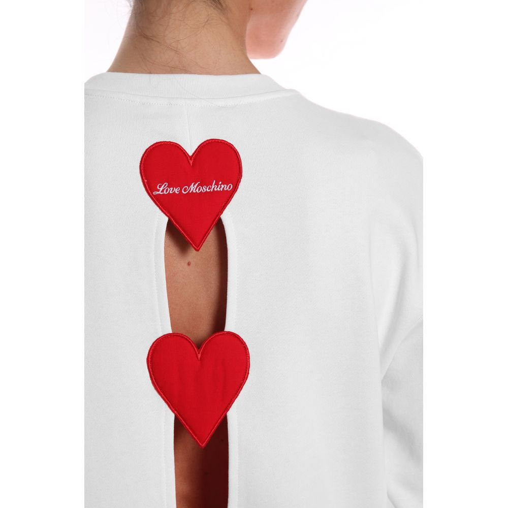 Love Moschino Embroedered Heart Back SLIT COTTON Sweater