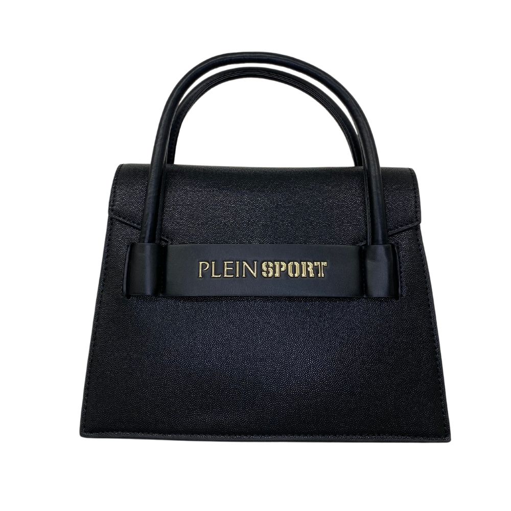 Plein Sport Elegant Black Tote With Logo Accent