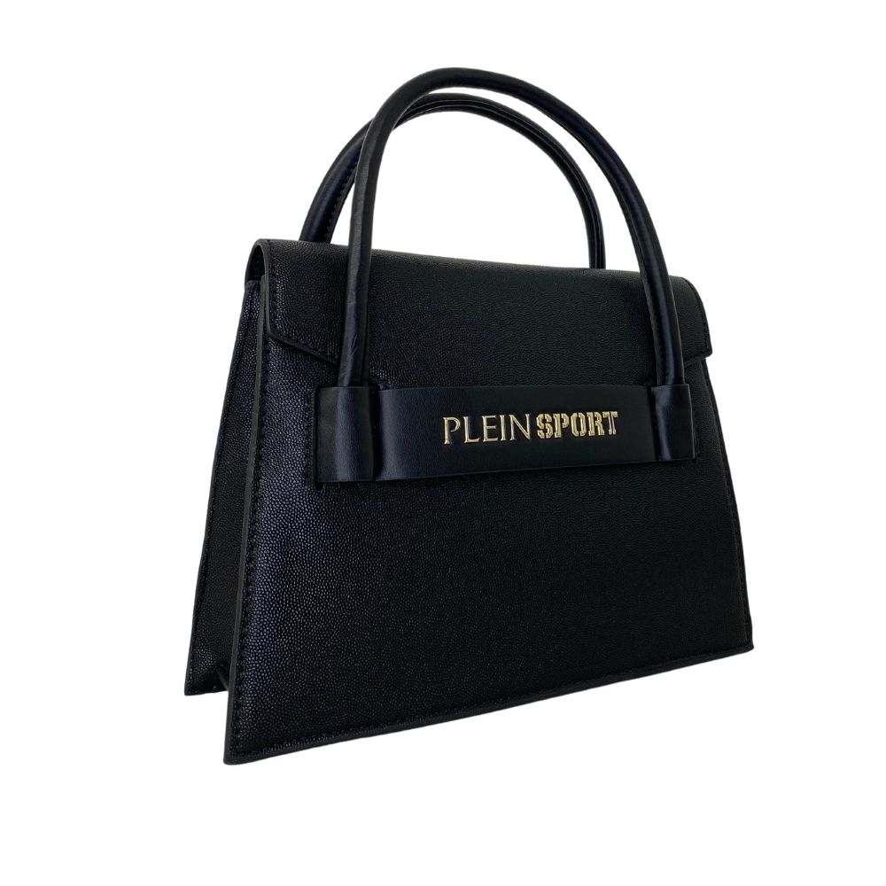 Plein Sport Elegant Black Tote With Logo Accent