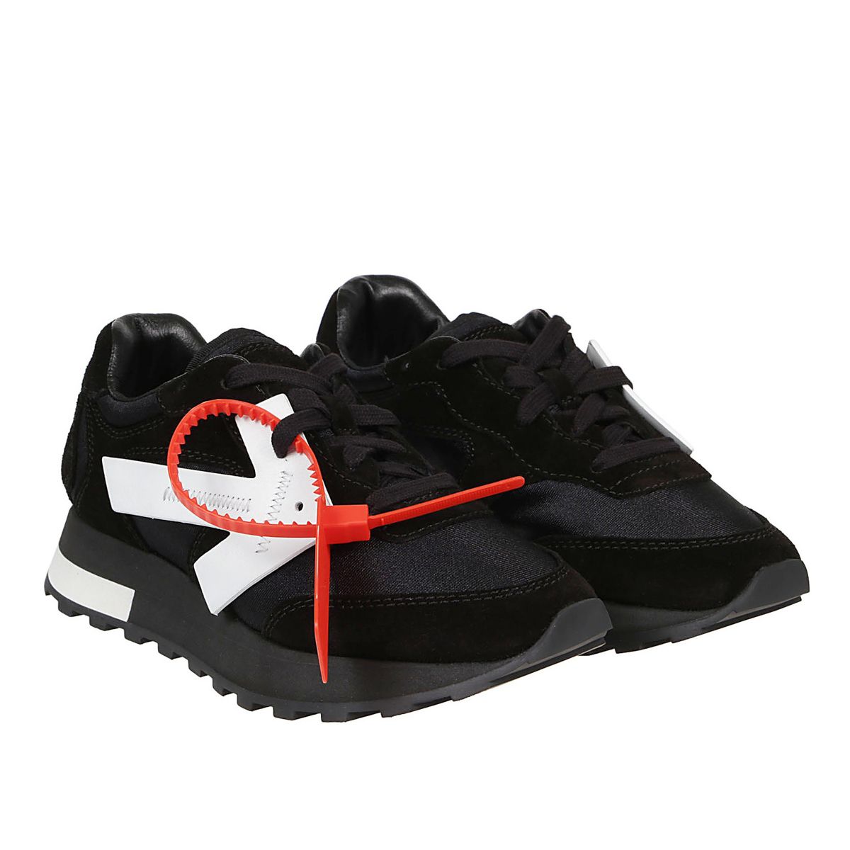 Off-white chic suede arrow lace-up sneakers