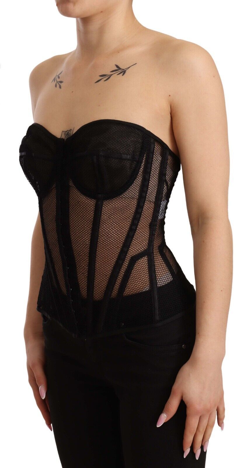 Dolce & Gabbana Elegant Black Viscose Corset Top