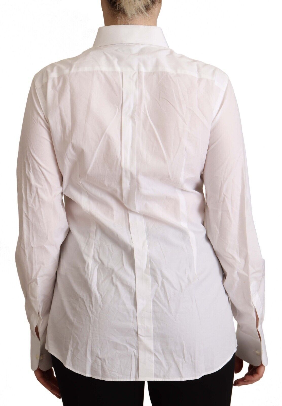 Dolce & Gabbana Elegant White Cotton Collared Top