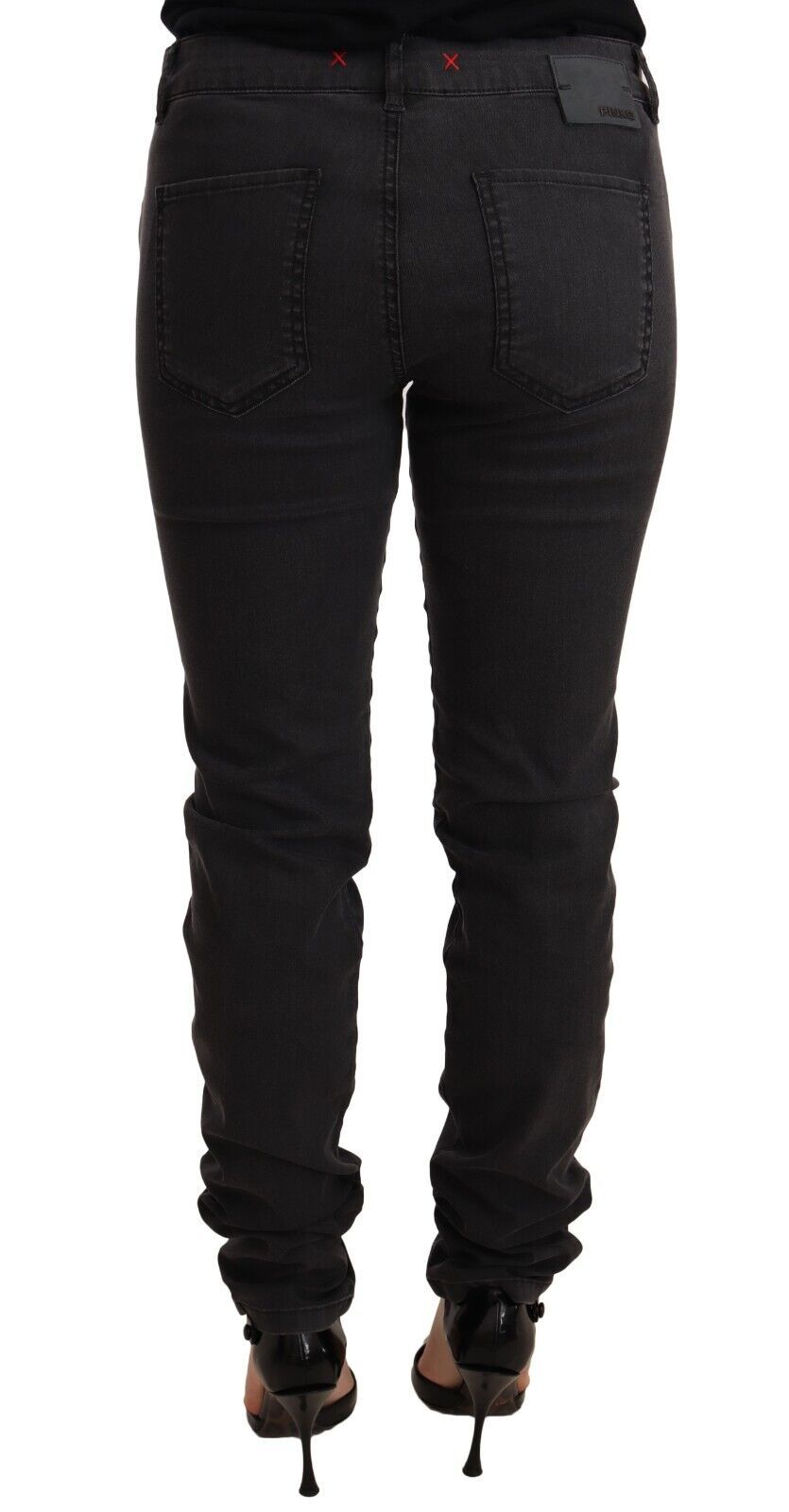 Pinko Chic Mid Waist Skinny Black Denim