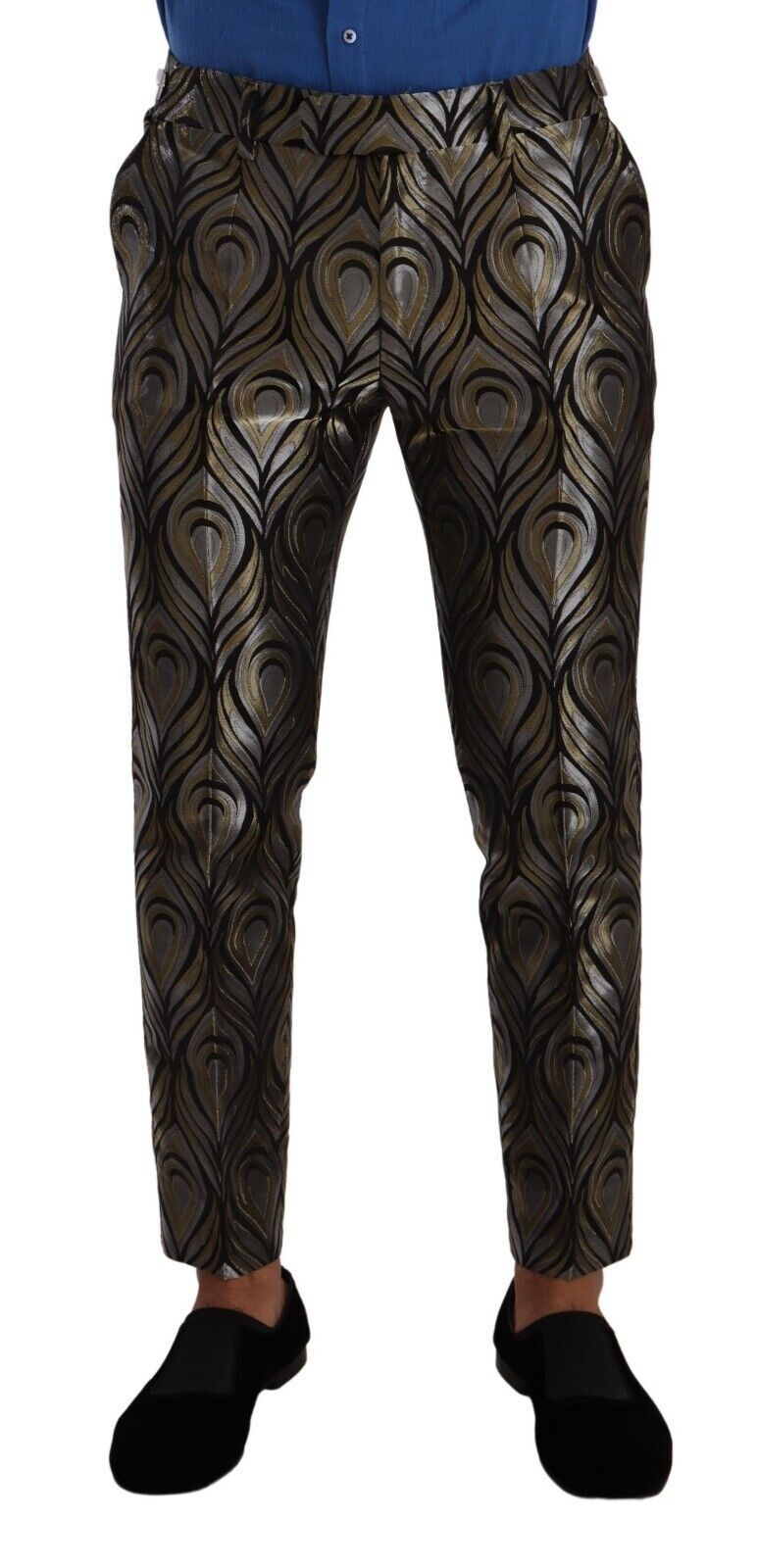 Dolce & Gabbana Elegant Slim Fit Metallic Dress Trousers