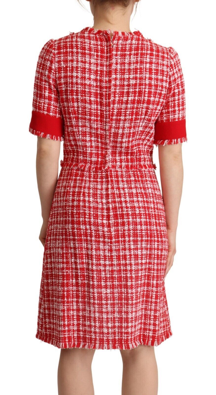 Dolce & Gabbana Chic Checkered Sheath Knee-Length Dress