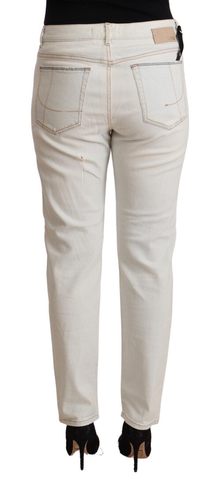 Pinko White Mid Waist Skinny Denim Jeans