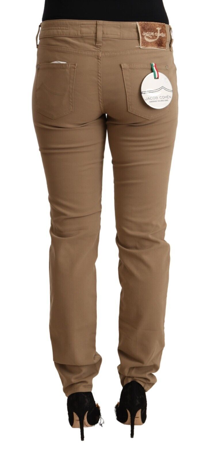 Jacob Cohen Elegant Brown Mid Waist Skinny Pants