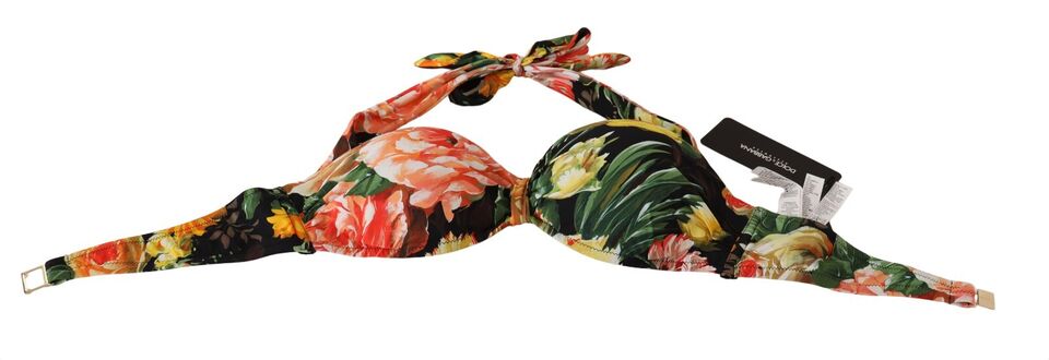 Dolce & Gabbana Chic Multicolor Floral Bikini Top