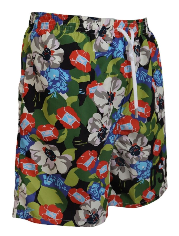 Dsquared² Multicolor Floral Print Swim Shorts