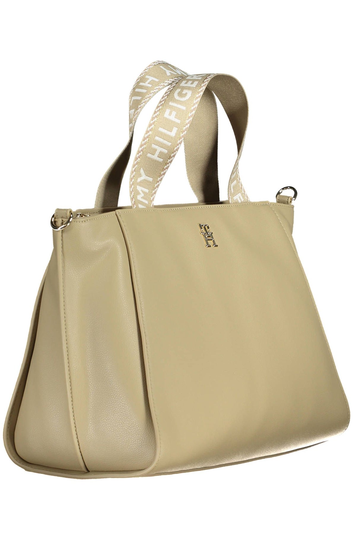 Tommy Hilfiger Chic Beige Handbag with Contrasting Details