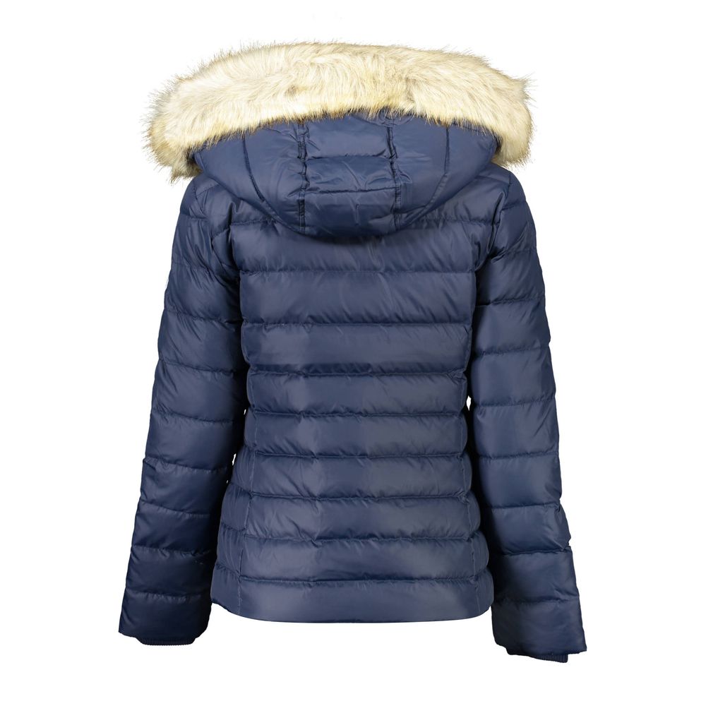 Tommy Hilfiger Eco-Conscious Blue Chic Jacket with Detachable Hood